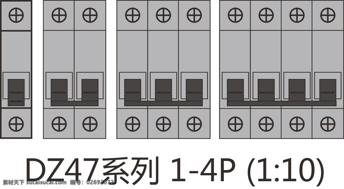 城市建筑 建筑家居 德力西 微型 断路器 矢量 模板下载 微型断路器 小型断路器 dz47系列 空开 矢量图