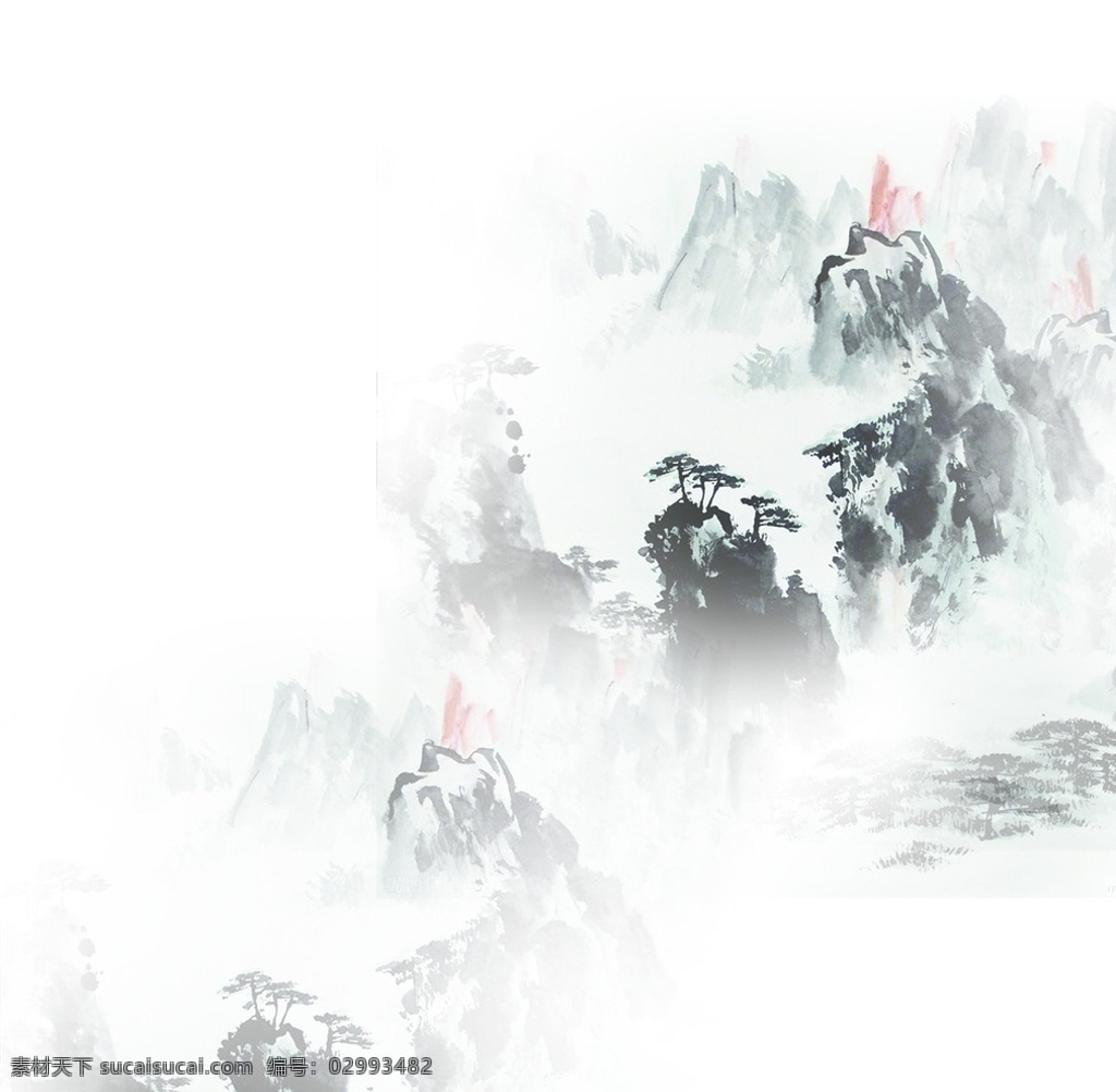 山水 分层 中国风 水墨 意境