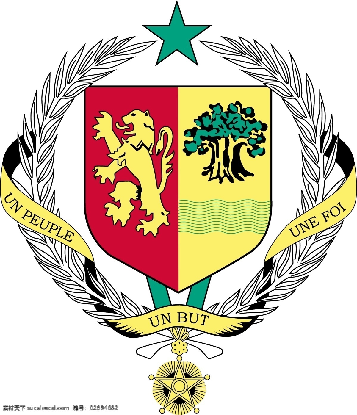 塞内加尔国徽 塞内加尔 共和国 国徽 标志 标识标志图标 矢量