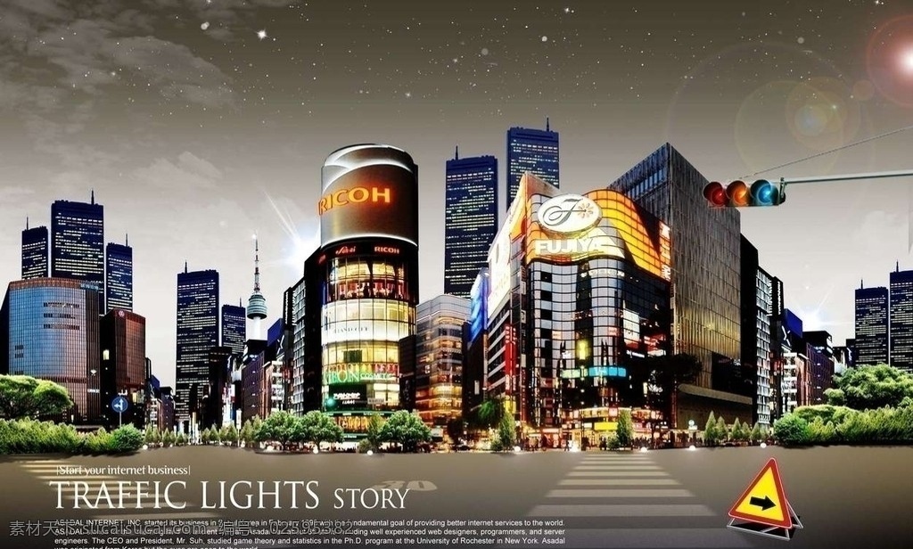 未来城市中心 未来 梦幻 梦想 城市 科幻 世界 建筑 楼房 高楼大厦 市中心 繁华 车水马龙 信号灯 红绿灯 十字路口 人行道 斑马线 商场 超市 店铺 交通标志 绿化 小树 树木 分层 源文件
