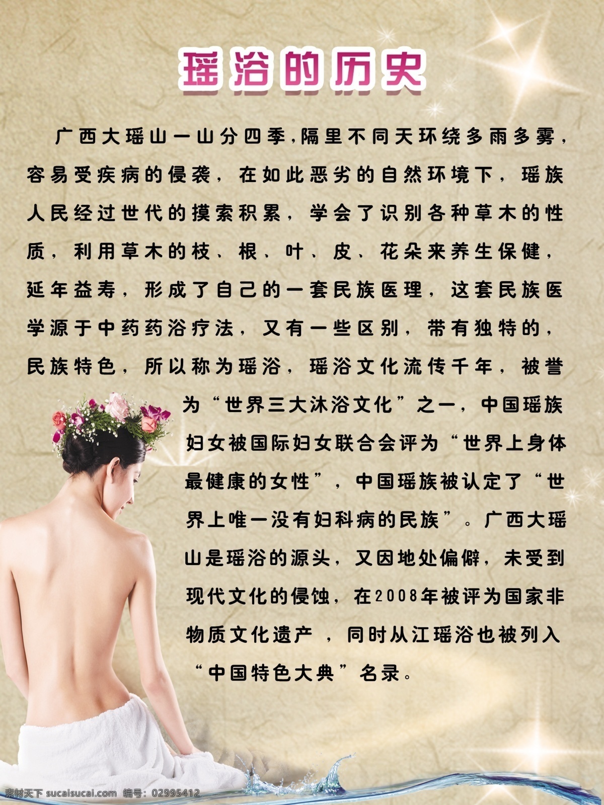 瑶浴历史 瑶浴 美容 展板 海报
