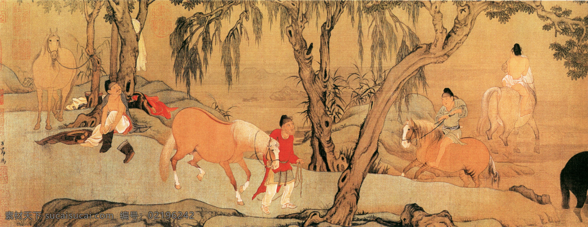 浴 马图 第一部 分 高清 古代 古代人物 古典 古画 广告 国画 绘画 名画 山水画 浴马图 国画古画 水墨画 文化艺术 家居装饰素材 山水风景画