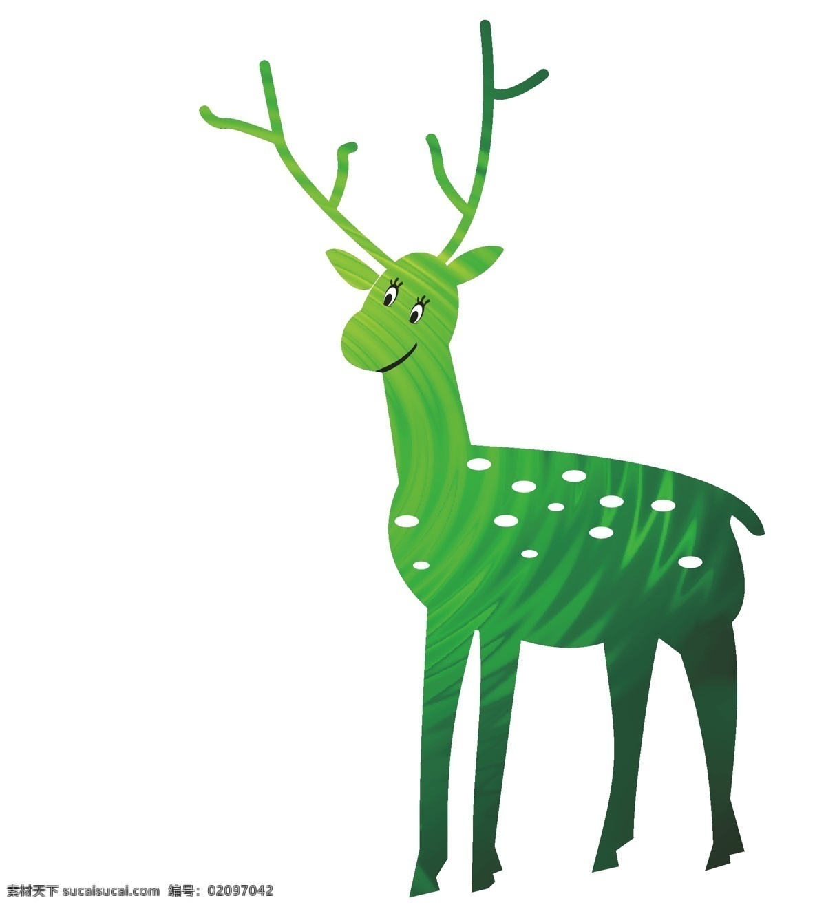 绿色 炫 光 波纹 梅花 小鹿 卡通小鹿 科技感 炫光波纹 可爱的 梅花鹿 拟人化 扁平化 矢量可爱小鹿 矢量动物 草原上