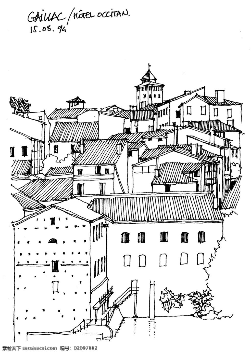 欧式 集中 建筑 效果图 平面图 手绘图 图纸 城堡 建筑施工图 建筑平面图 欧式建筑 建筑效果图