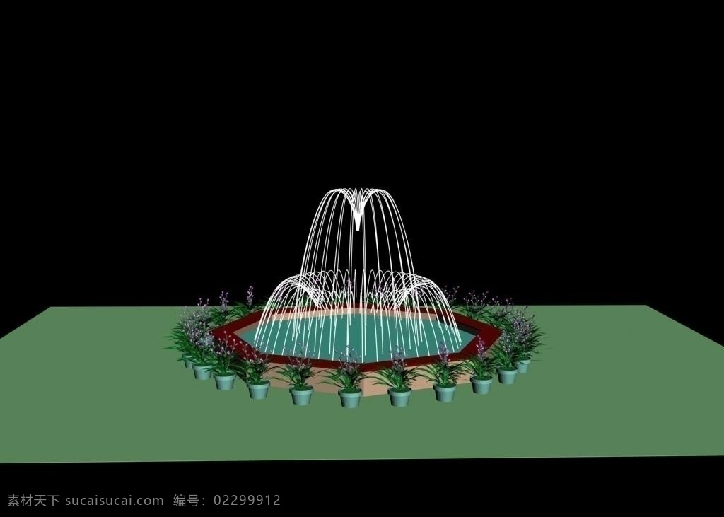 喷泉3d设计 喷泉 3d 效果图 水景 水景效果图 喷水池 喷水效果图 3d设计 景观设计 环境设计 源文件 max