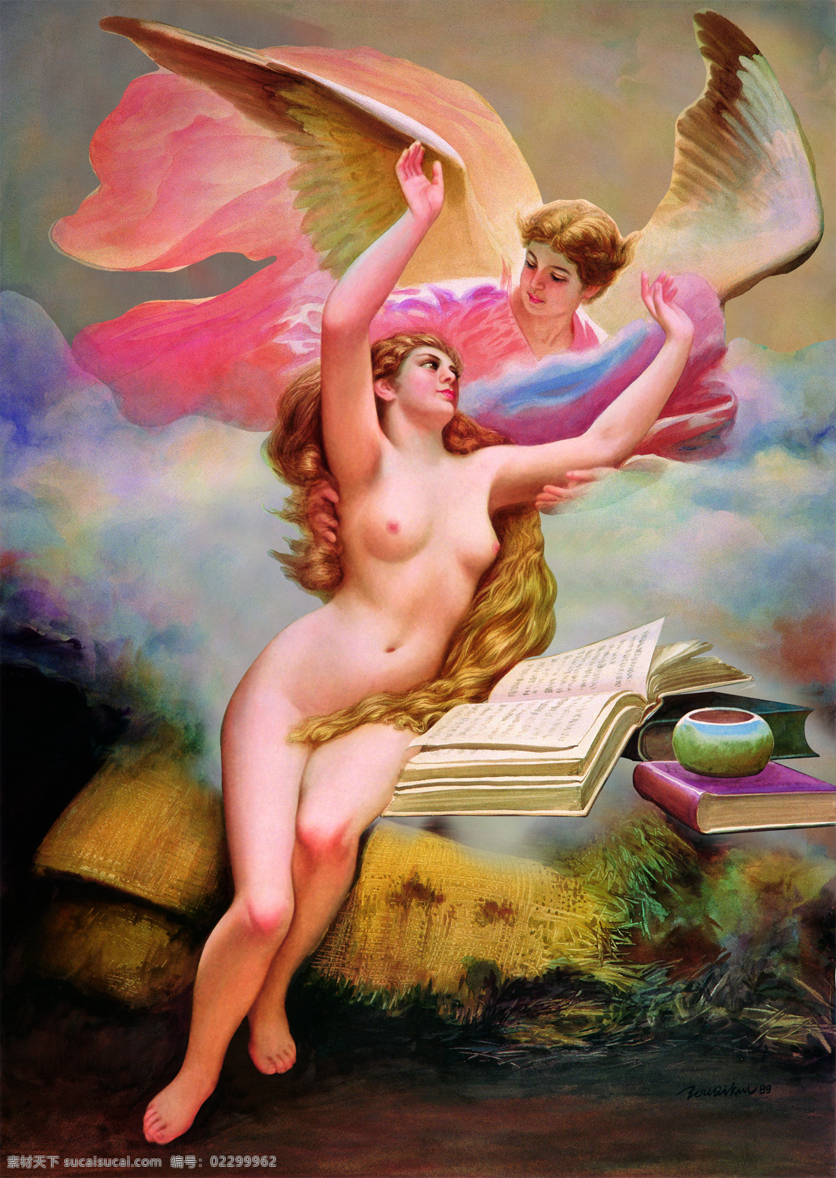 天使 美女 油画美女 装饰画 无框画 欧式油画 唯美 油画艺术 古典油画 写实油画 绘画 艺术 油画人物 文化艺术 绘画书法