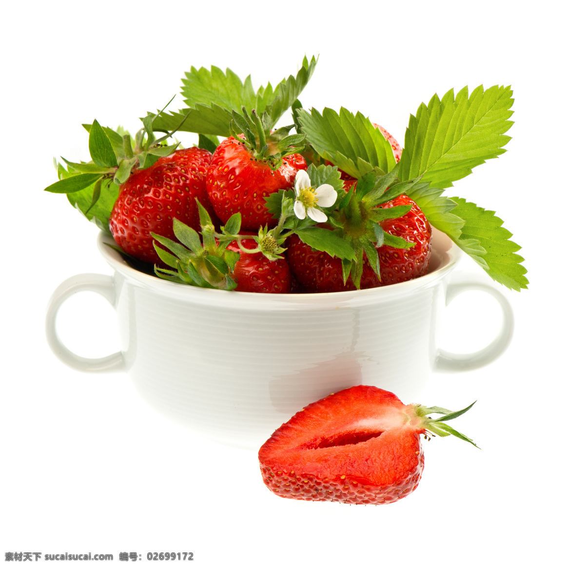 杯子 草莓 静物 生物世界 水果 新鲜水果 杯中 杯中草莓 带叶子的草莓 营养 高清水果图 白色杯子 矢量图 日常生活