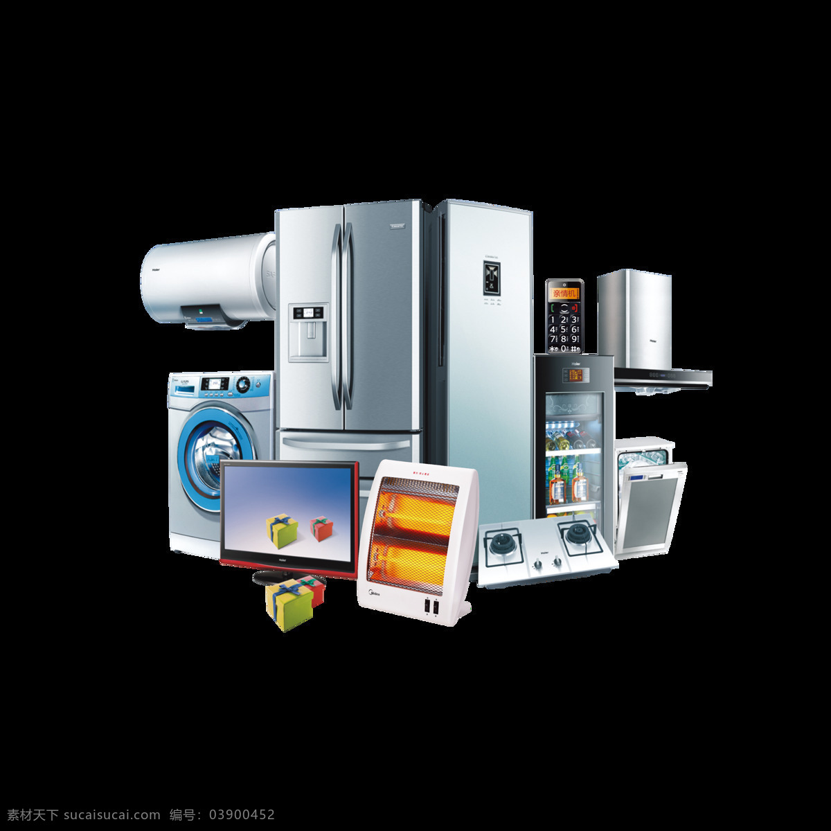 商场 电器 促销 产品 实物 产品实物 冰箱 洗衣机 热水器 电视
