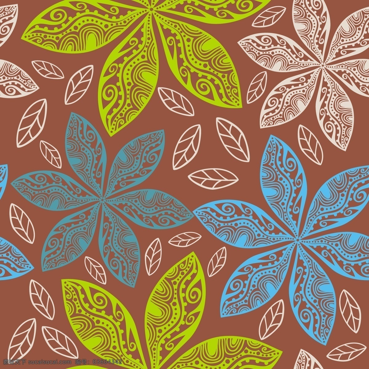 五颜六色 花 无缝 模式 中 的卡 通 风格 用于 墙纸 矢量图 花纹花边