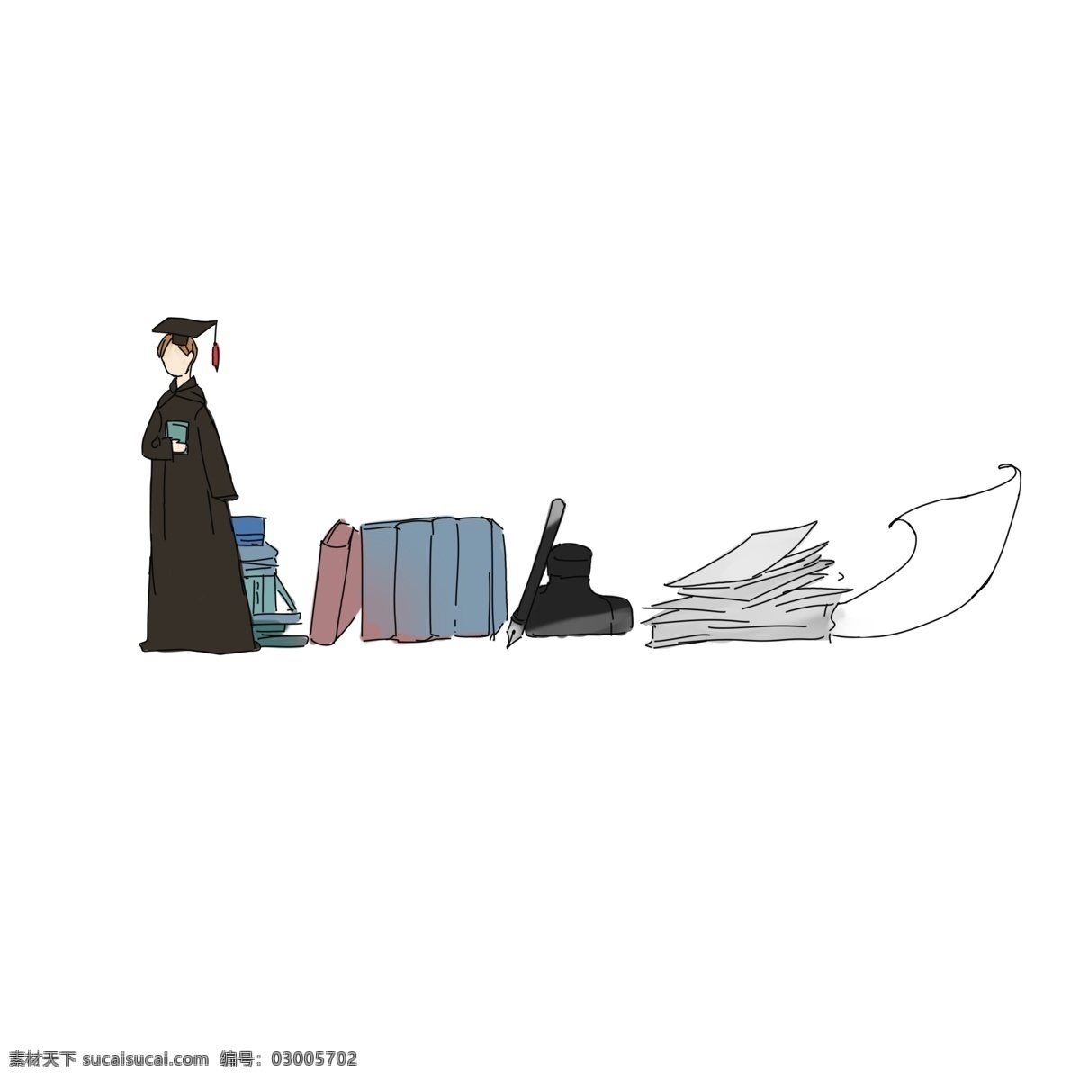 小女孩 图书 分割线 小女孩分割线 图书分割线 人物分割线 学士帽分割线 毛笔分割线 文具分割线