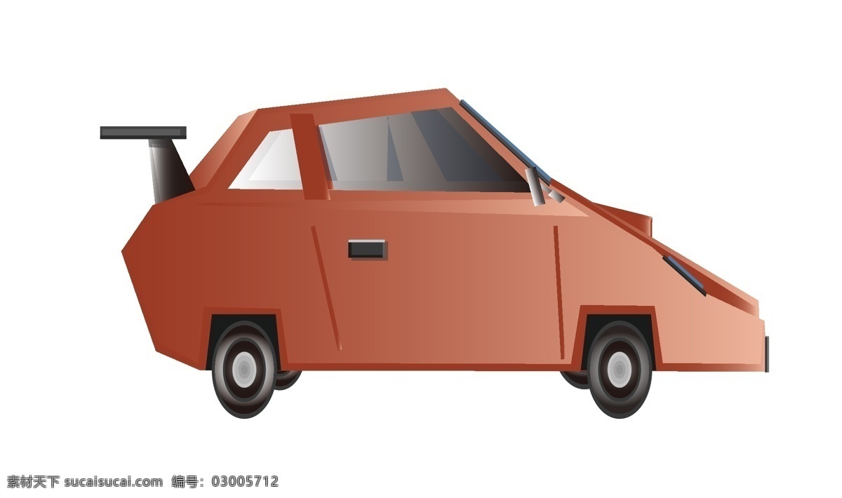 棕色 立体 汽车 插图 不规则汽车 棕色汽车 现代汽车 汽车插图 装饰汽车 交通工具 实用工具 外出汽车