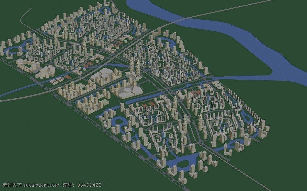 城市规划 城市 建筑 模型 规模 3d模型素材 建筑模型