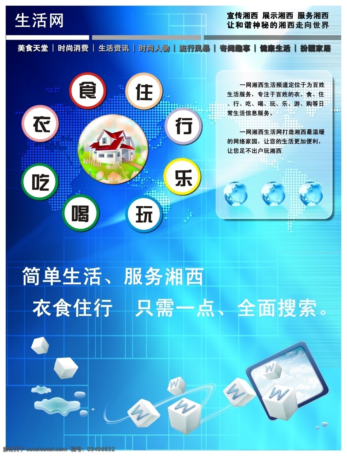 购物网 海报 地球 广告设计模板 计算机 键盘 蓝色 生活网 显示器 购物网海报 宣传单 字母 源文件 其他海报设计