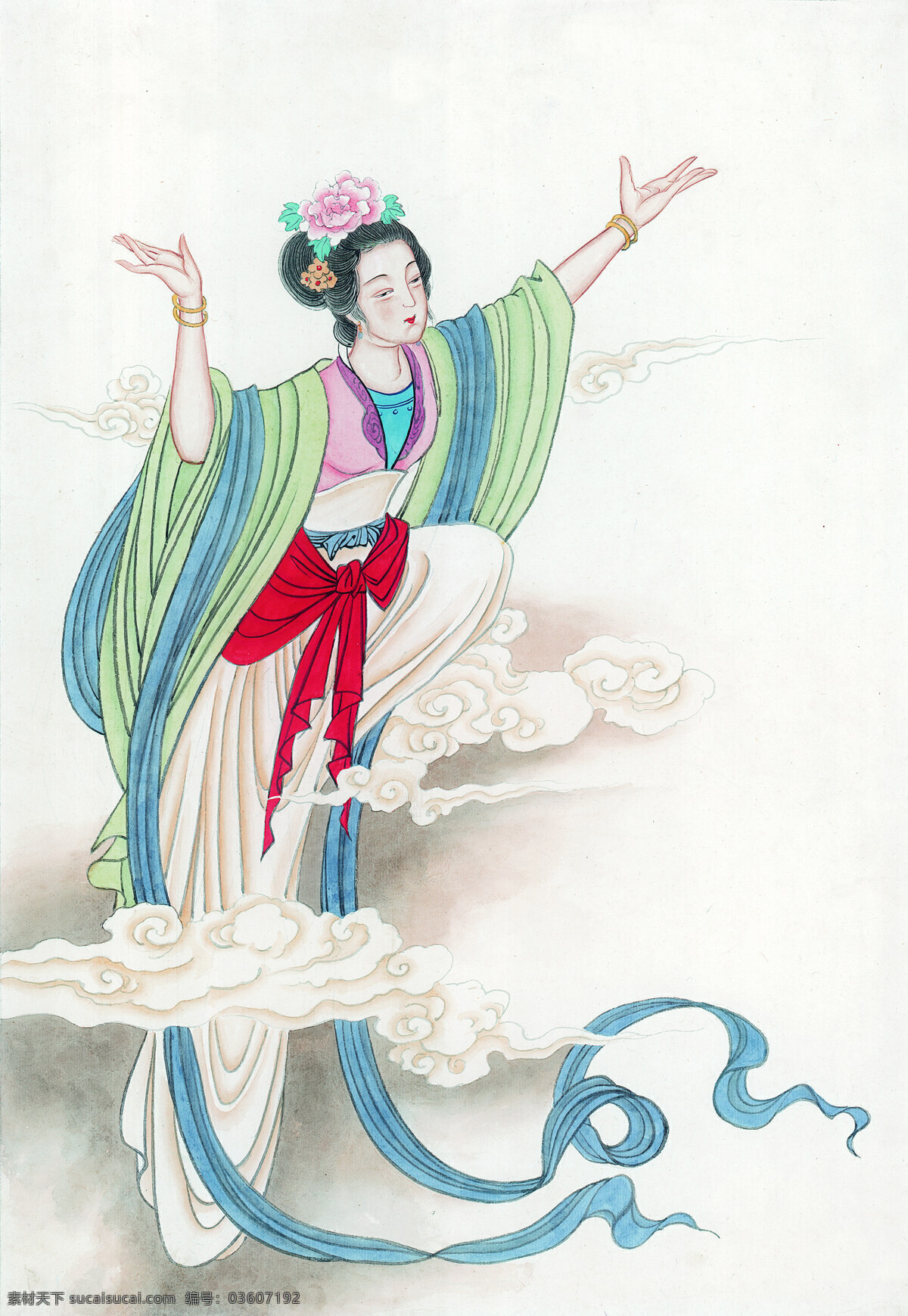 仙女 舞蹈 花鸟 绘画 梅花 人物 侍女 水墨 岩石 艺术 中国画 装饰素材 室内装饰用图