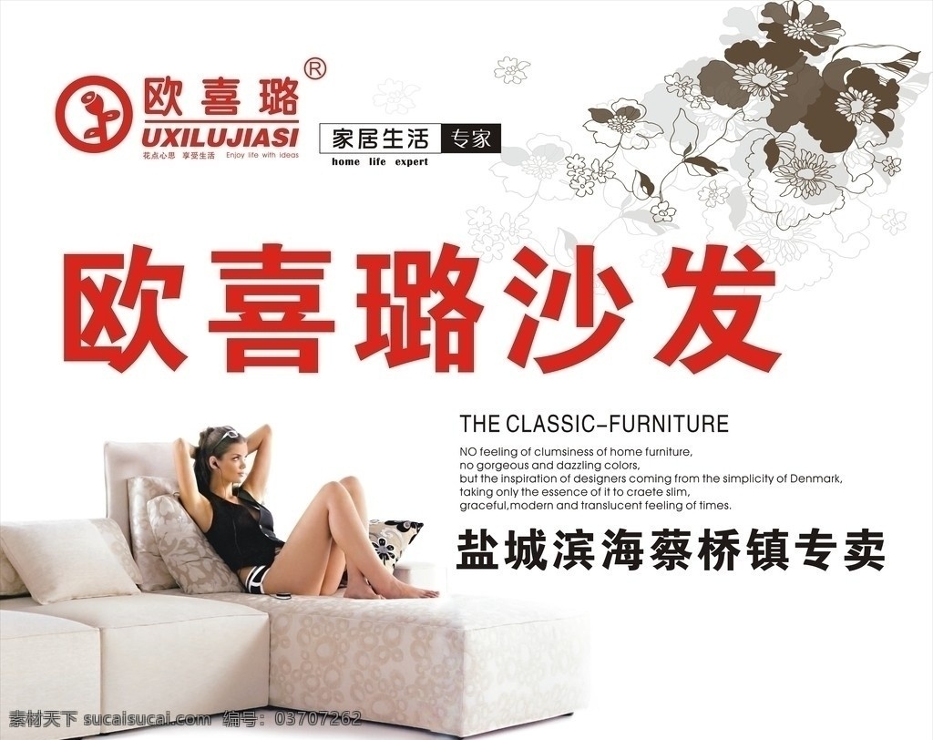 沙发广告 沙发图片 广告牌 矢量花纹 花纹 花 沙发 美女 封面设计 logo 家具家居 企业文化 矢量 文件