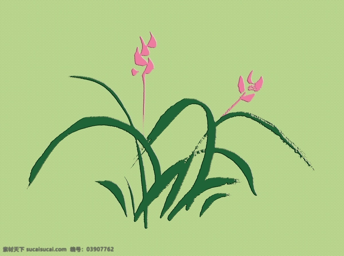 分层 壁纸 草 插画 国画 红花绿叶 花 花纹图 手绘兰花草 手绘插画 兰花 花型 兰草花 速写 手绘插画素材 源文件 插画集
