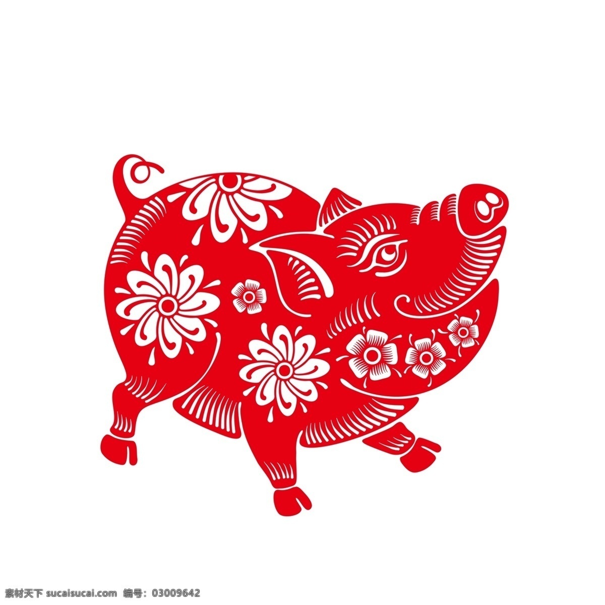 红色 喜庆 猪年 猪 图案 元素 创意 设计元素 手绘图案 红猪 2019 猪形象 猪年素材 猪年元素 新年 手绘 元素设计