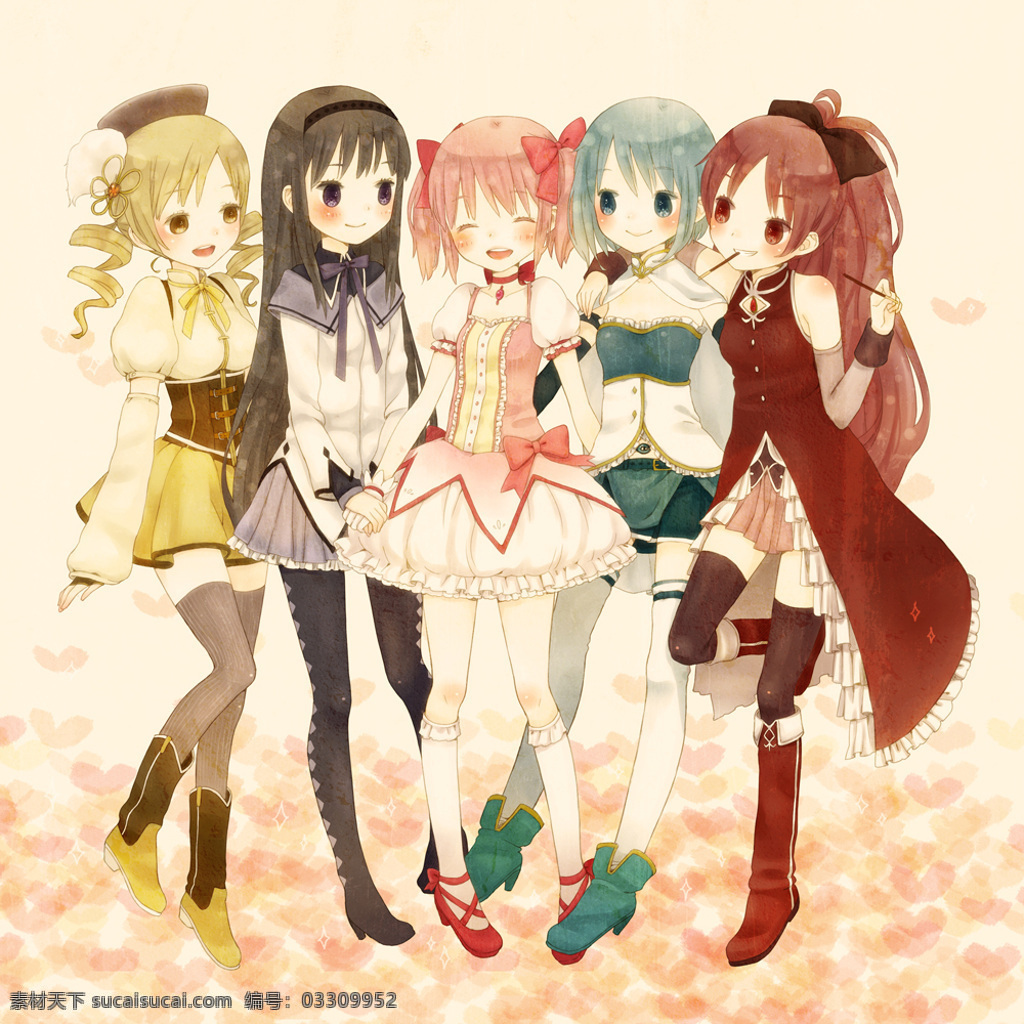 魔法 少女 小圆 动漫 动漫图 可爱女孩 萌 魔法少女 麻美 双人签 情侣签 卡通 可爱