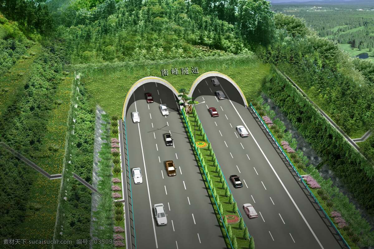 隧道 景观 前视 效果 南 峰 效果图 高速隧道景观 原创设计 其他原创设计
