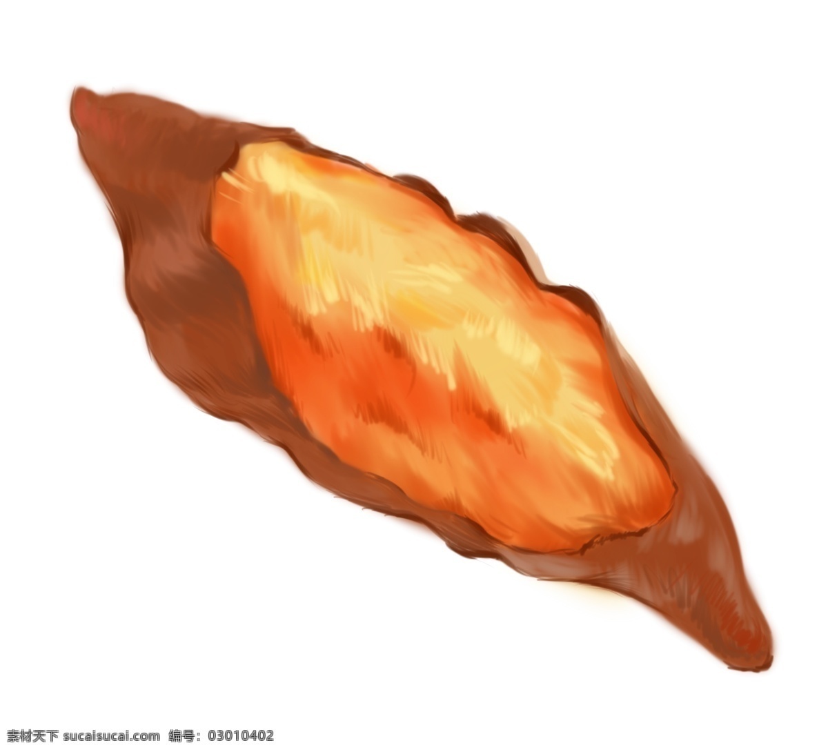 手绘 烤红薯 食品 插画 香甜 美味 零食 冬季美食 美味食品插画 红薯插画 烤红薯插画