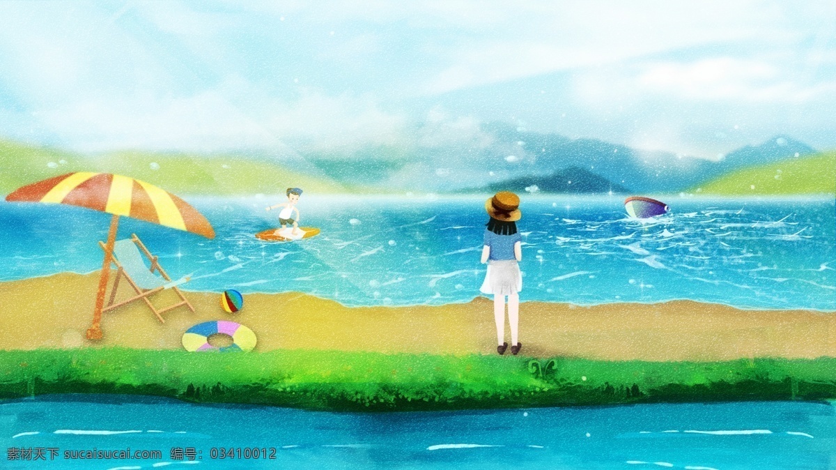 小 清新 治愈 系 风格 节气 夏天 夏季 立夏 插画 绿色 唯美 小清新 卡通 立夏插画 插图 人物 手绘人物 夏天插画 二十四节气 节气插画 配图 立夏海报 夏天海报