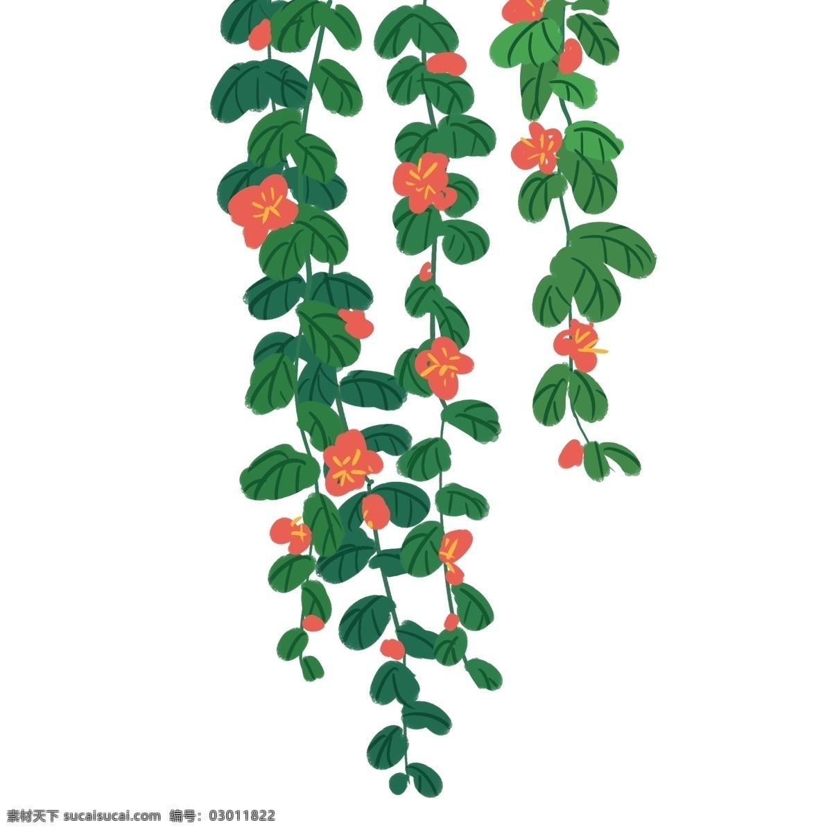 中国画 写意 春天 绿色植物 图 中国风 花草 花卉 绿植 植物 藤条