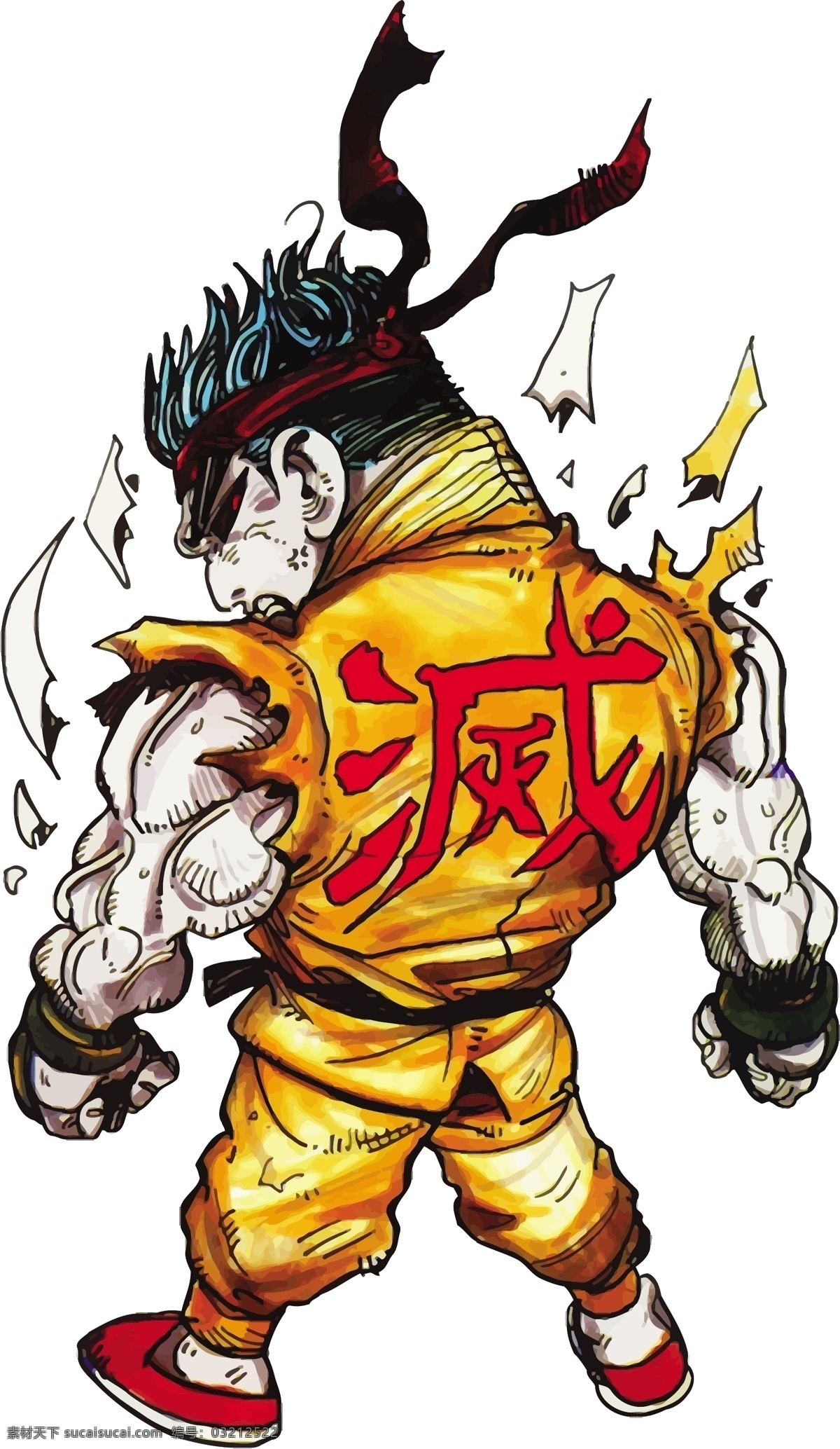 矢量人物 矢量图库 q 版 卡通 动漫游戏 人物 街霸 赤龙 隆 ryu 矢量 模板下载 街头霸王 男人男性 psd源文件