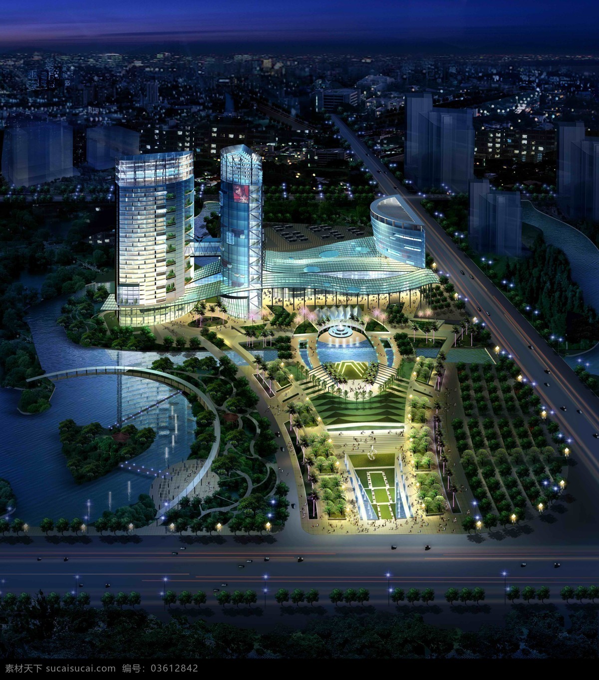 建筑景观透视 精品 建筑 景观 环境 效果图 3d设计 3d作品 设计图库