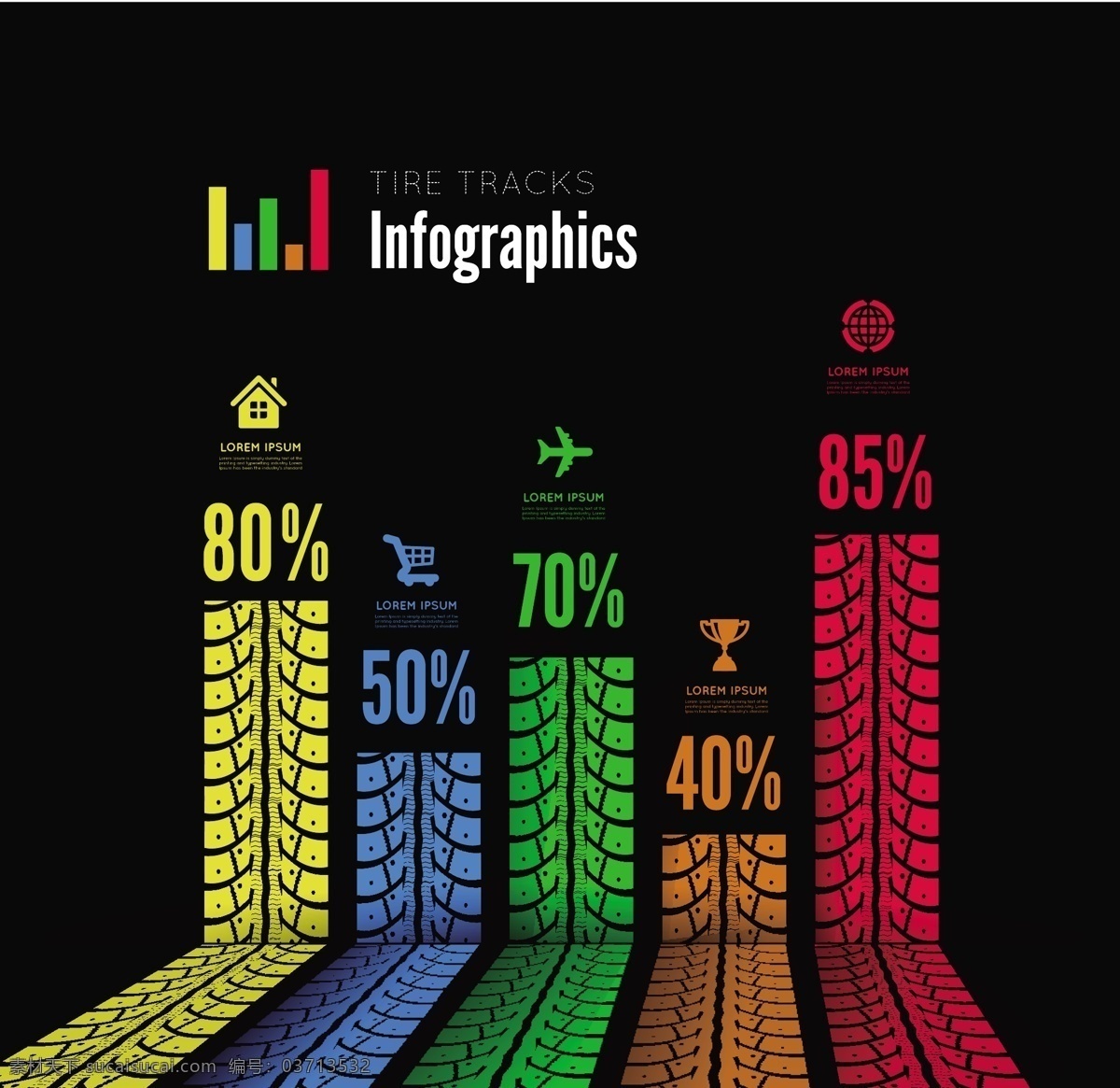 创意 车轮 印 商务 信息 图 矢量 房屋 百分比 飞机 购物车 奖杯 车轮印 信息图 轮胎印 柱形图 矢量图