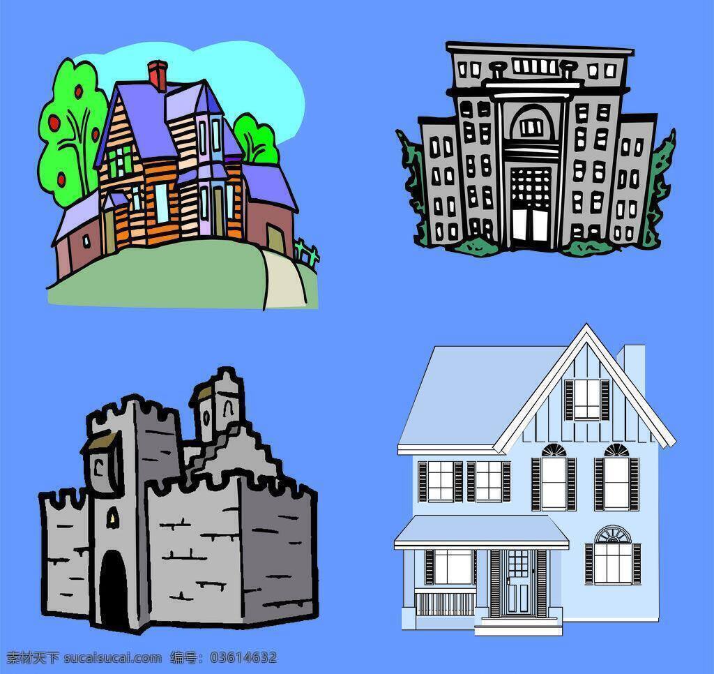 卡通 城堡 传统建筑 动画 古堡 建筑家居 卡通城堡 矢量 卡通房子 模板下载 西方城堡 psd源文件