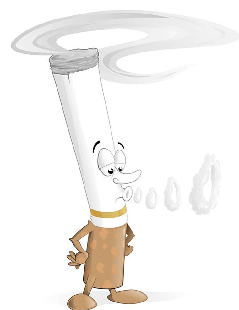 香烟 卡通 人物图片 卡通物 抽烟 禁烟 矢量图 矢量 高清图片
