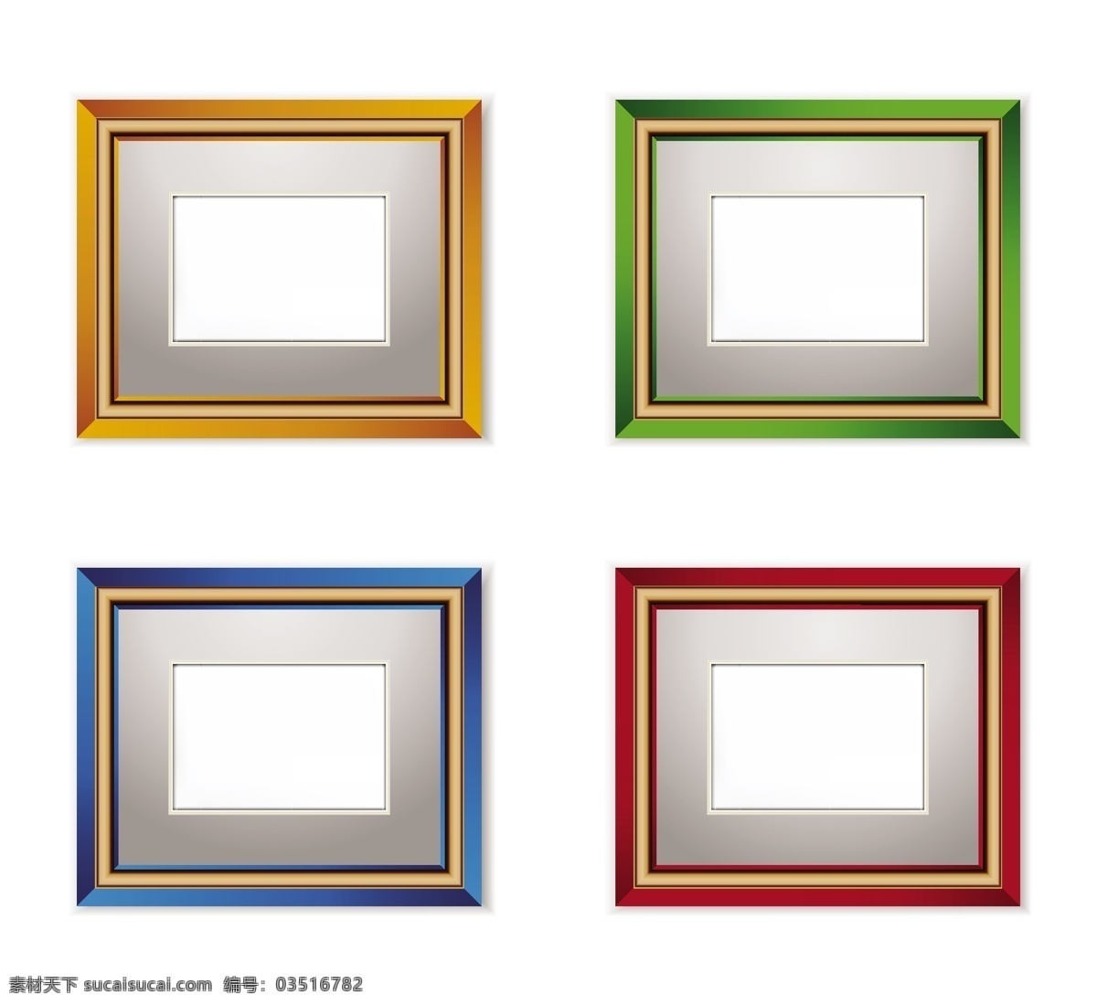五 款 彩色 木质 相框 矢量 五款相框 彩色木质 油漆边框 矢量图 其他矢量图
