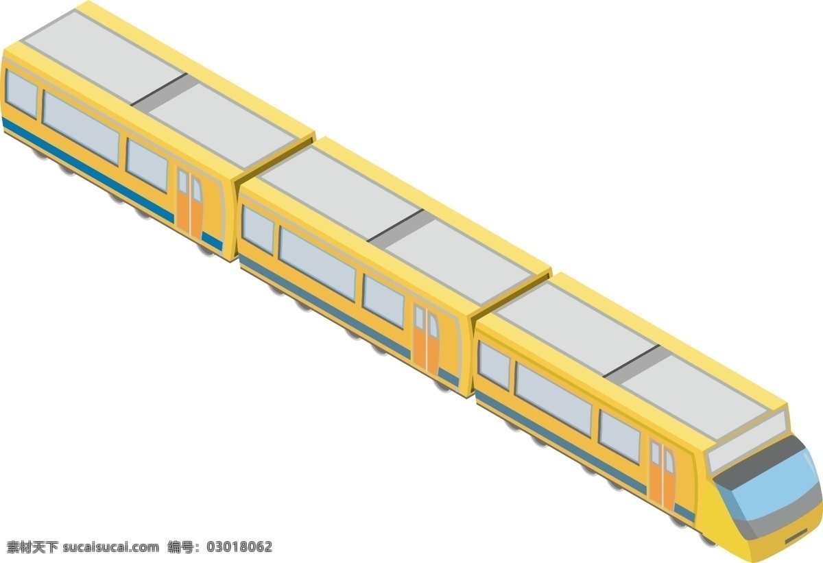 d 黄色 列车 商用 元素 ai素材 车 立体 2.5d 微距