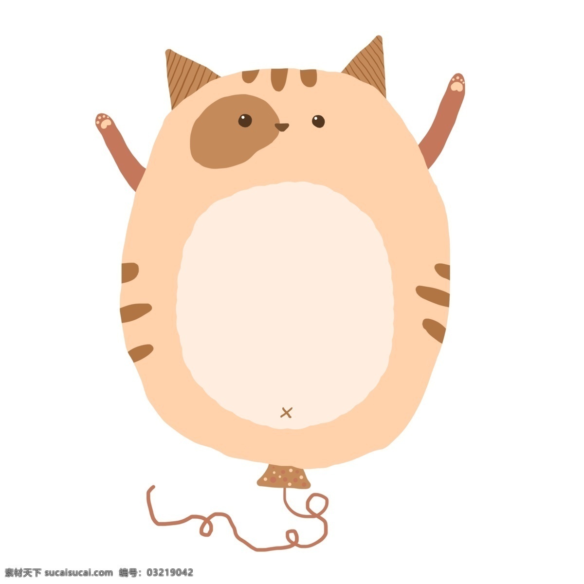 手绘 动物 猫咪 气球 元素 对话框 卡通