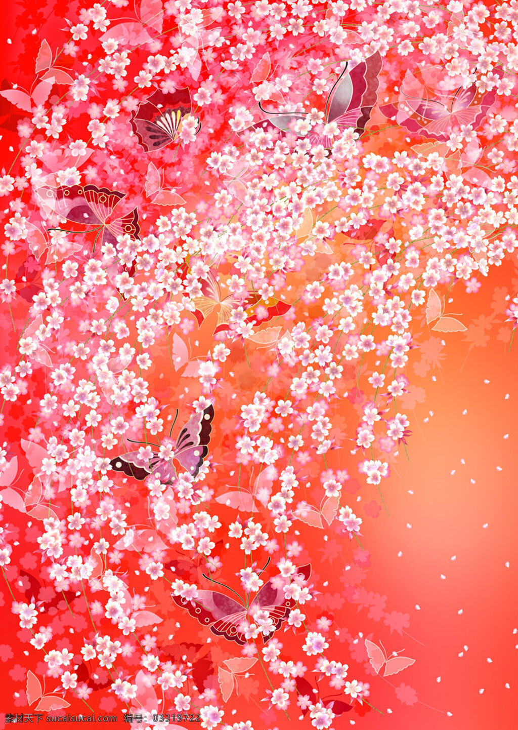 繁华免费下载 繁花似锦 红色 花 背景图片