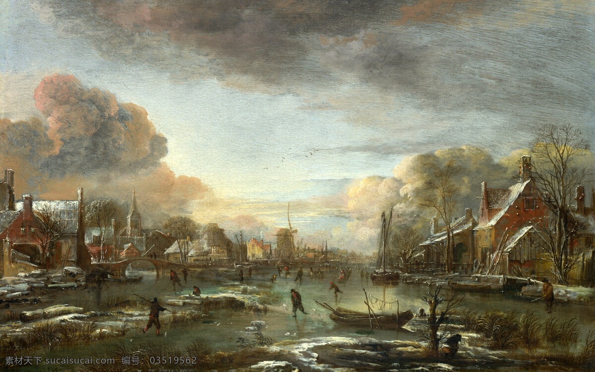 草 房子 风景 风景画 风景油画 河 河水 绘画书法 油画设计素材 油画模板下载 油画 西方油画 世界名画 英国油画 油画风景 经典油画 树木 人物 帽子 木头 木屋 石头 小河 芦苇 天空 桥 文化艺术 装饰素材 山水风景画