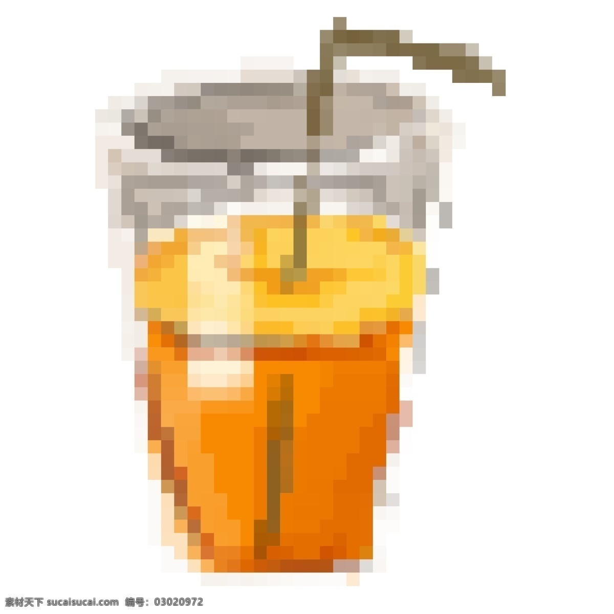像素 饮料 果汁 插画 黄色的果汁 卡通插画 像素插画 像素物品 像素食物 像素水果 像素的果汁