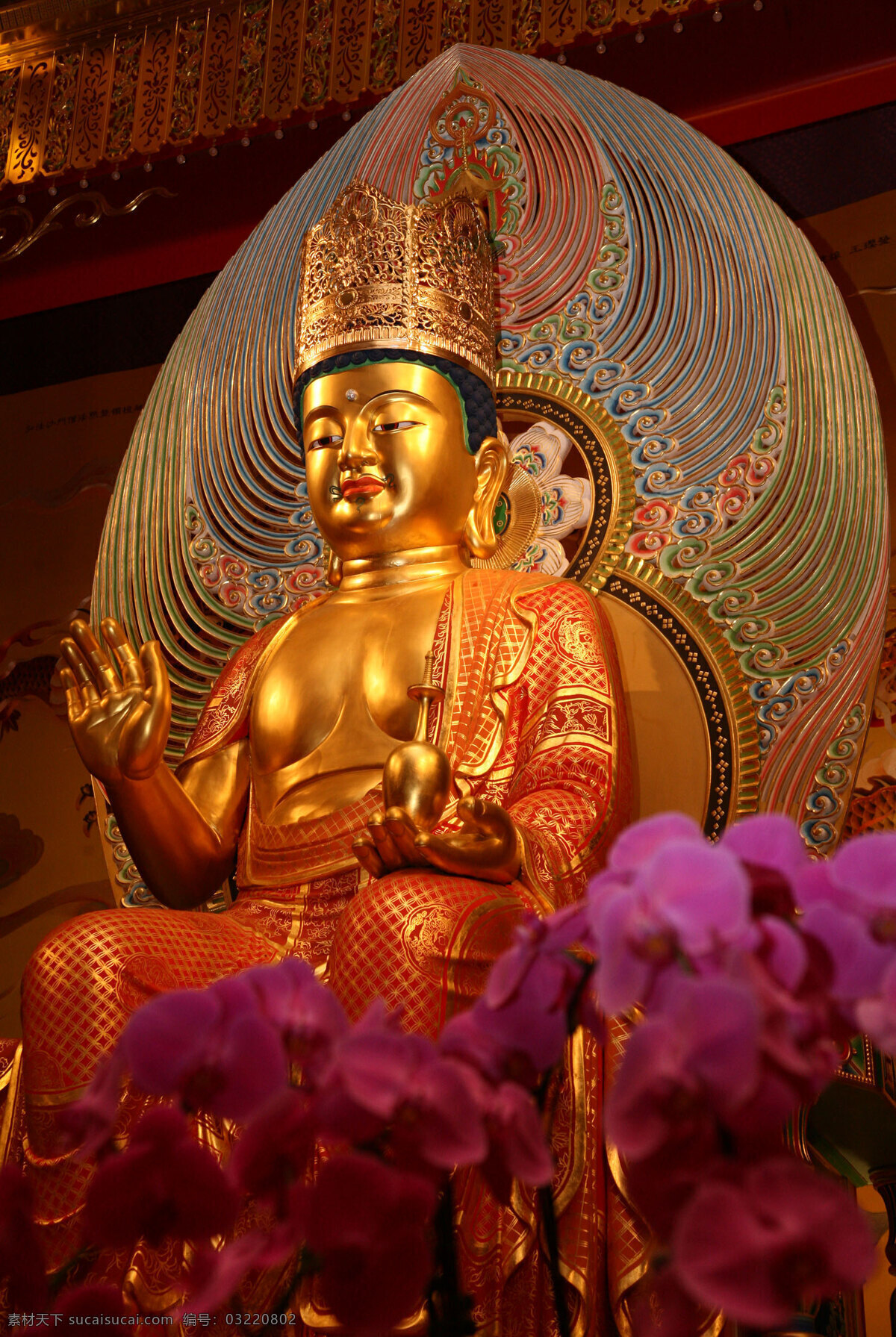 大殿弥乐佛 新加坡佛牙寺 旅游摄影 国外旅游 摄影图库