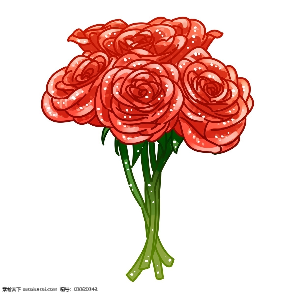 捧 红玫瑰 花 元素 一捧花 红色 多枝玫瑰