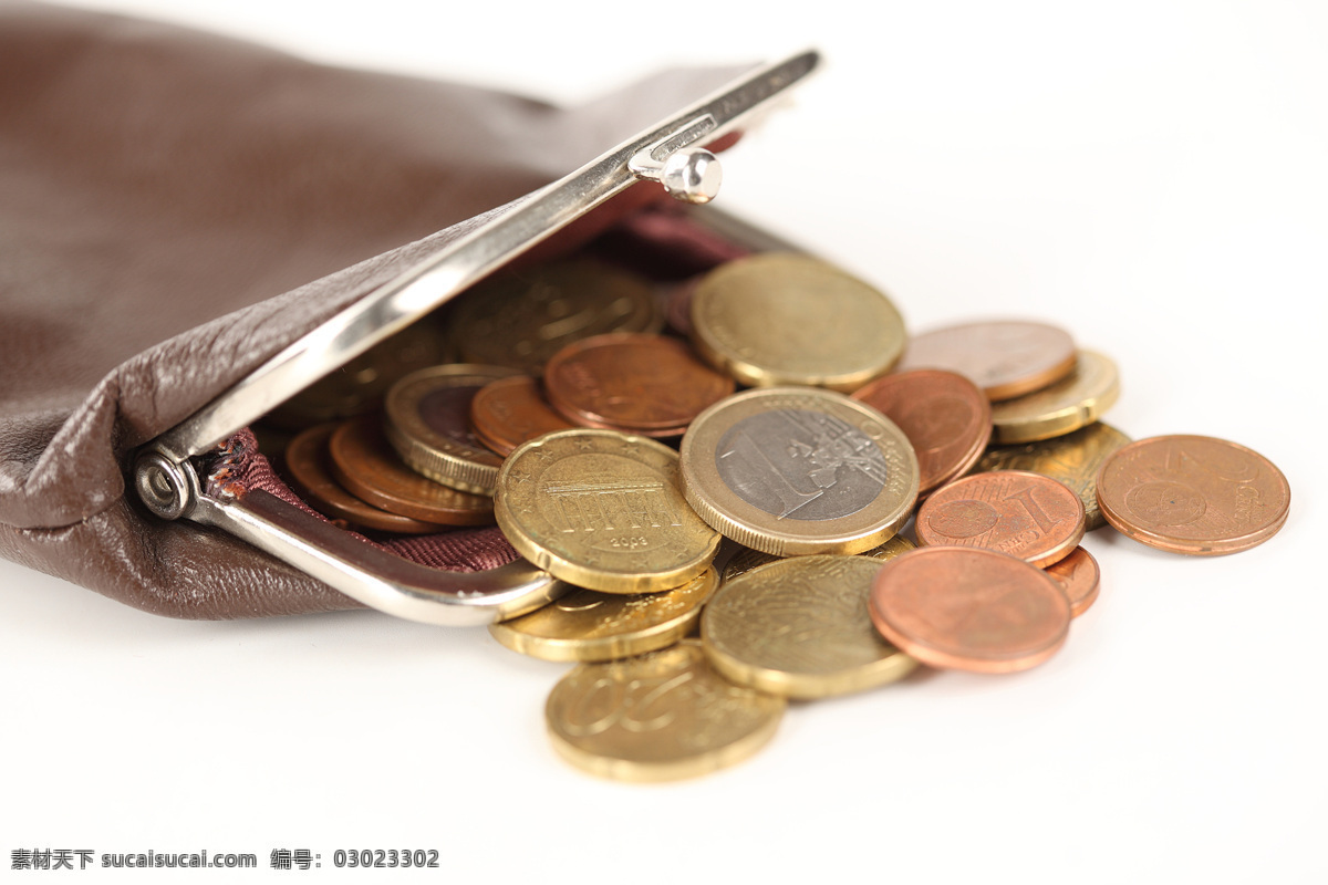 钱包 里 许多 金币 硬币 黄金 金钱 金融货币 金融财经 商务金融