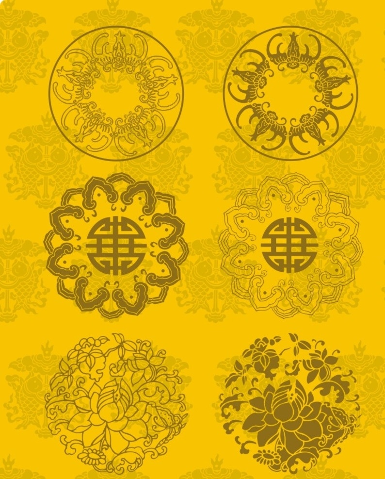 古典 吉祥 花纹 纹样 中国风 底纹 收集 矢量 底纹边框 花边花纹