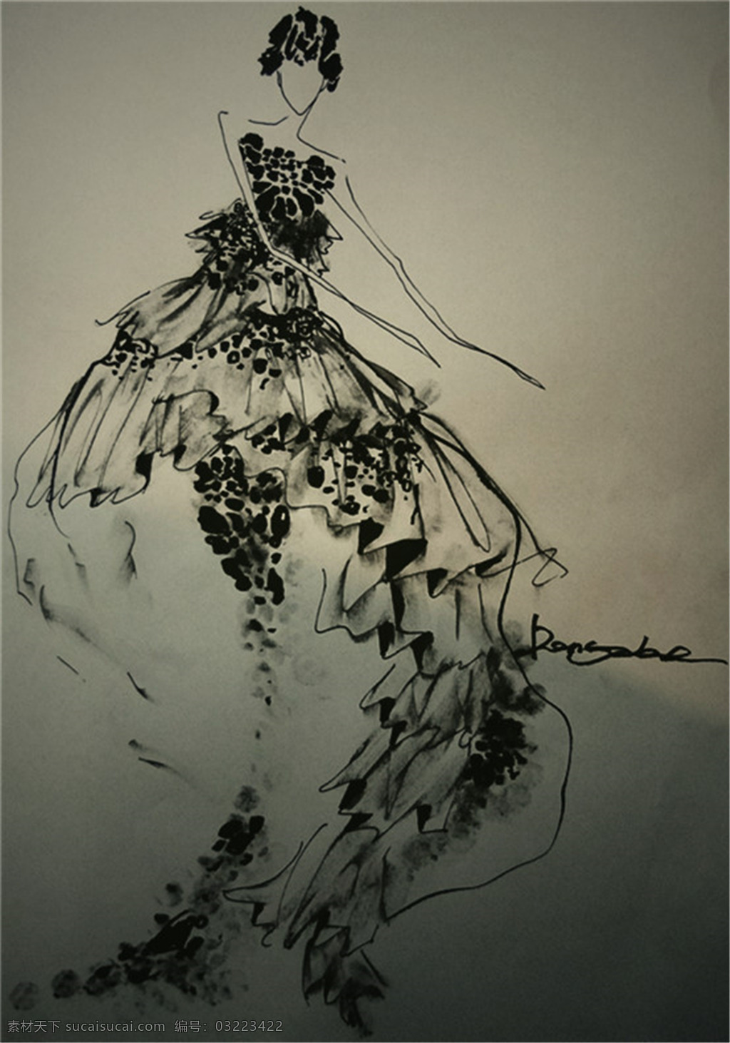 手绘 服装设计 v