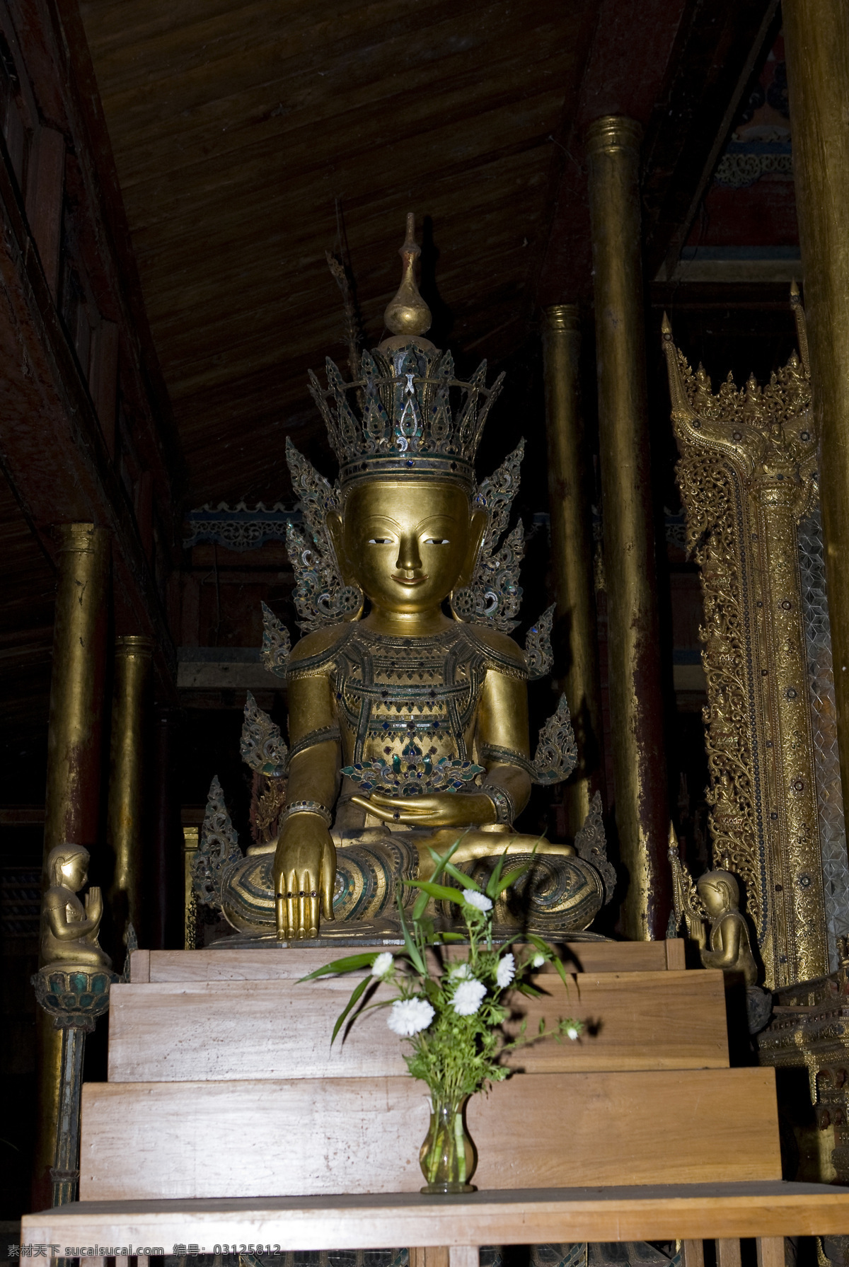 佛像 寺院 文化艺术 宗教信仰 缅甸 掸邦 茵莱湖