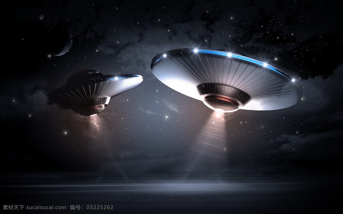 ufo飞碟 飞碟 外星人 发光 闪光 夜晚 现代科技 科学研究