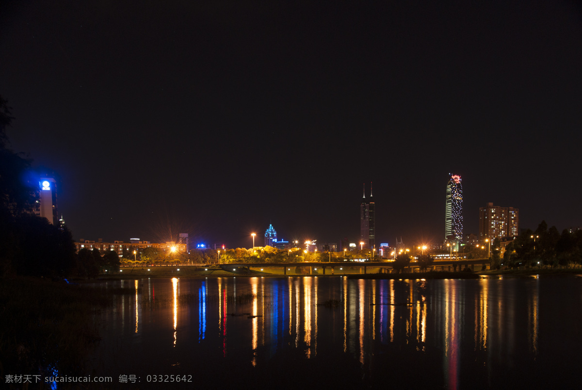 深圳夜景 京基100 城市 深圳 夜景 洪湖公园 罗湖 地王大厦 旅游摄影 国内旅游 灰色