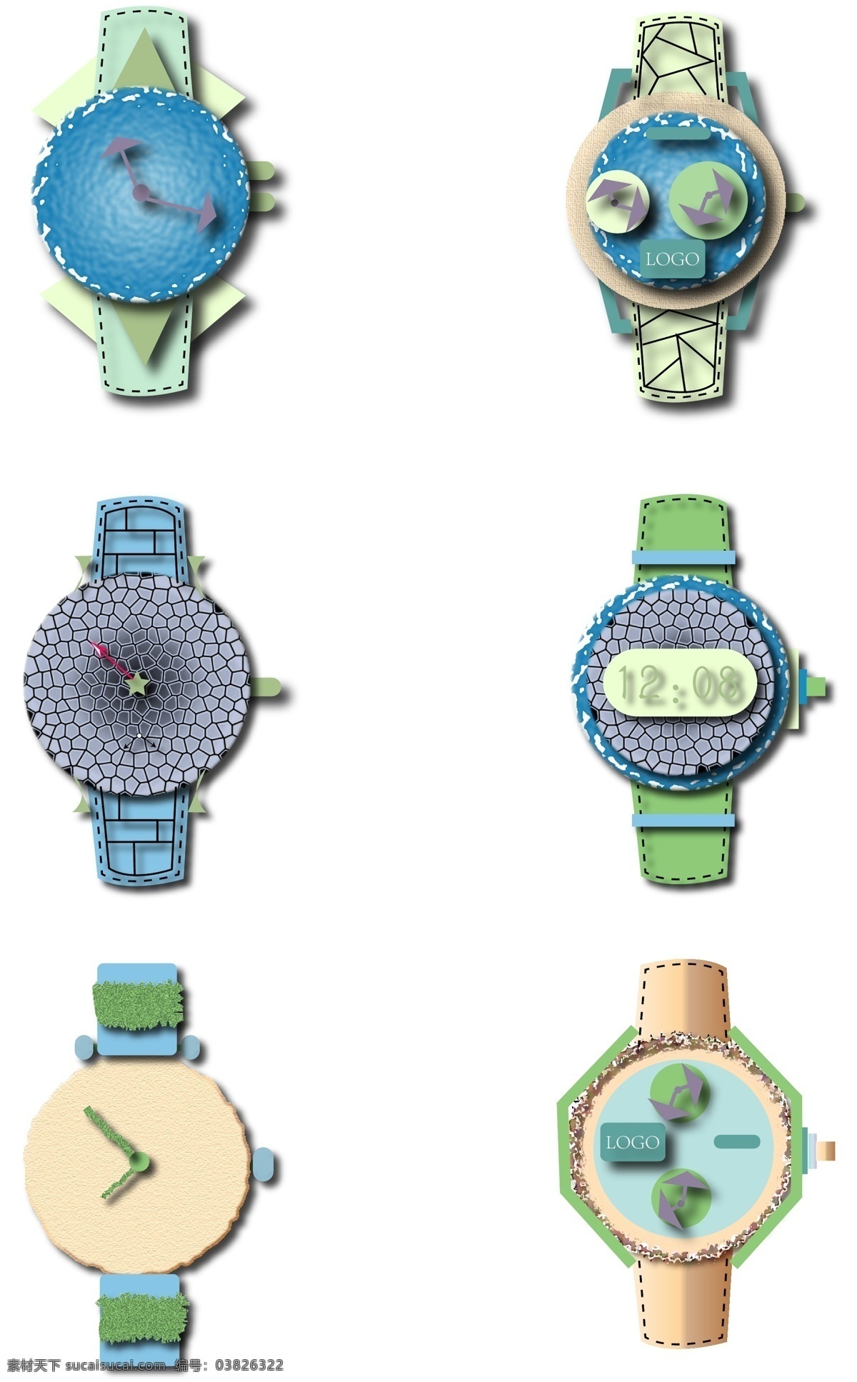 手表 钟 装饰 图案 元素 卡通 可爱 风格 效果 矢量图 简约 创意 装饰图案