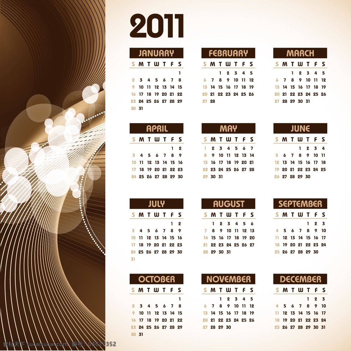 2011 矢量 日历 模板 12个月 流行服饰 数字 天 英语 天壤 科学王线 徐壤土量 矢量图 其他矢量图