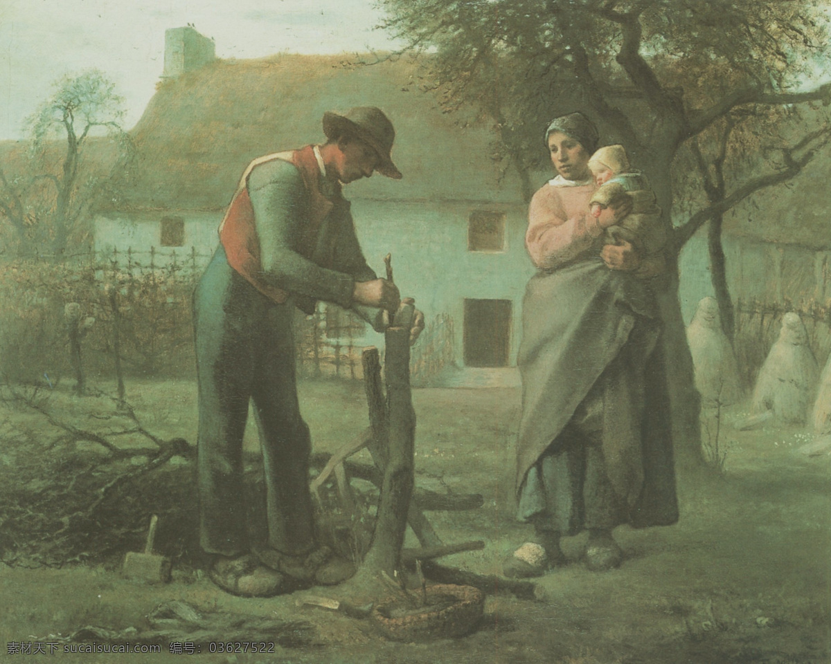 绘画书法 农民 文化艺术 西方古典油画 油画 油画艺术 油画作品 米勒 作品 设计素材 模板下载 米勒作品 弗朗索瓦 嫁接 巴比松画派 法国画家 流派艺术 新绘画陈列馆 三人 家居装饰素材