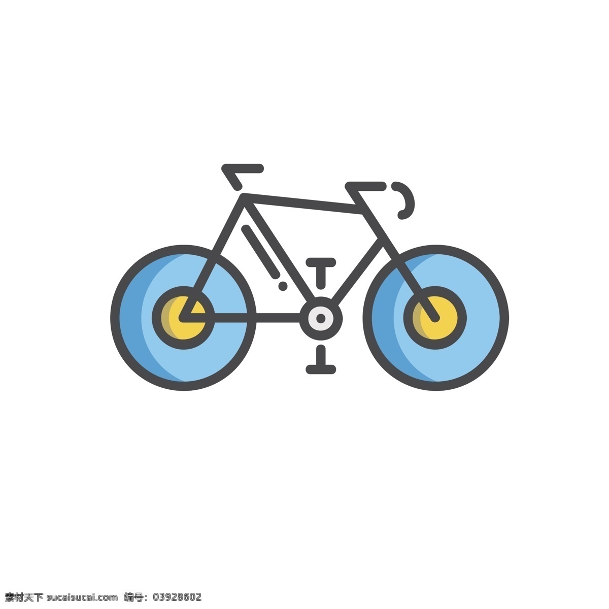 卡通自行车 单车 自行车 扁平化ui ui图标 手机图标 界面ui 网页ui h5图标