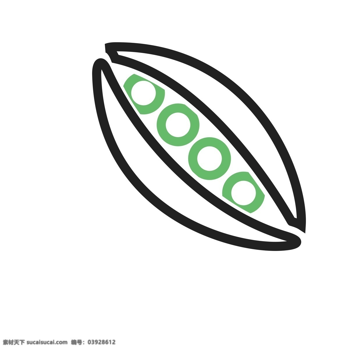 卡通 豌豆 四季豆 蔬菜 食材 扁平化ui ui图标 手机图标 游戏ui 界面ui 网页ui h5图标